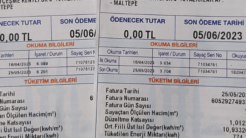 SIFIR BEDELLİ DOĞAL GAZ FATURALARI HANELERE GELMEYE BAŞLADI!